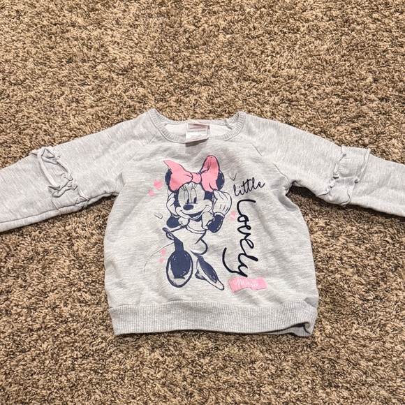 Disney Other - Disney Gray Sweatshirt with Pink and Black Cartoon Design